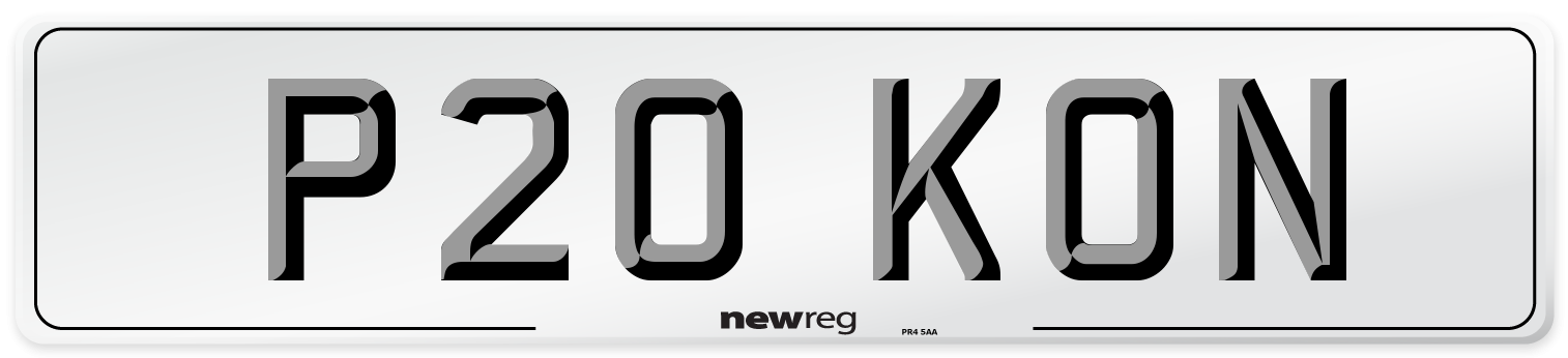 P20 KON Number Plate from New Reg